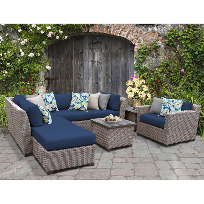 Sol 72 Outdoor Merlyn 8 Piece Sectional Seating Group with Cushions